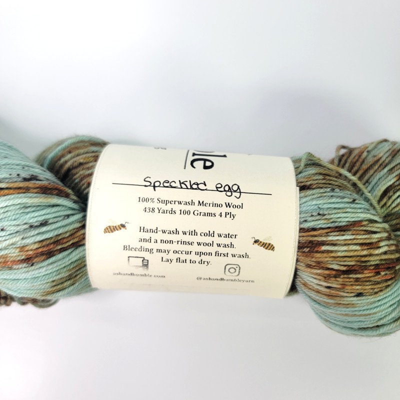 Ash & Bumble Merino Fingering in Speckled Egg - Image 2