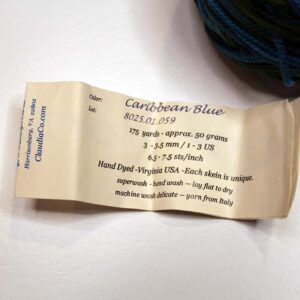 Claudia Hand Painted Yarns Fingering in Caribbean Blue - Image 2