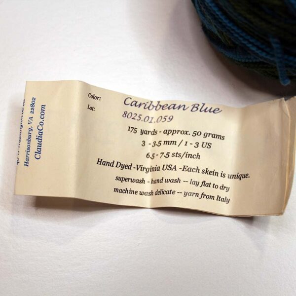 Image of Claudia Hand Painted Yarns Fingering in Caribbean Blue