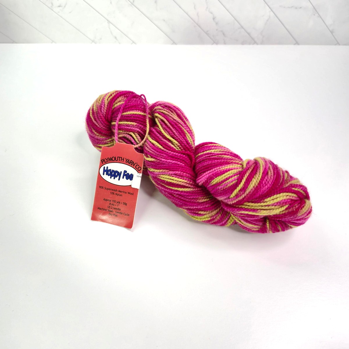 Plymouth Yarn Happy Feet in 25 Pink Green Variegated - Image 1