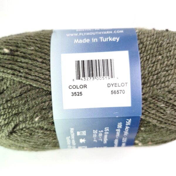 Image of Plymouth Yarn Encore Tweed in 3525 Dark Green Tweed