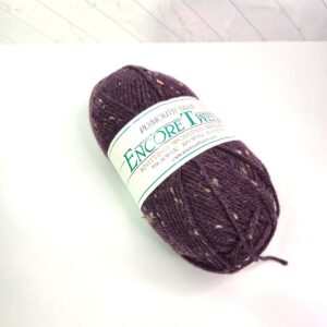 Plymouth Yarn Encore Tweed in 9960 Deepest Midnight - Image 1