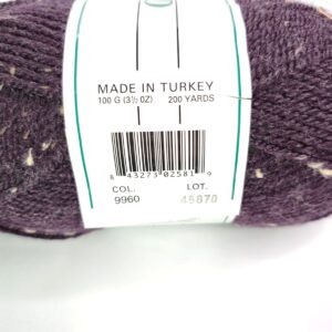 Plymouth Yarn Encore Tweed in 9960 Deepest Midnight - Image 2