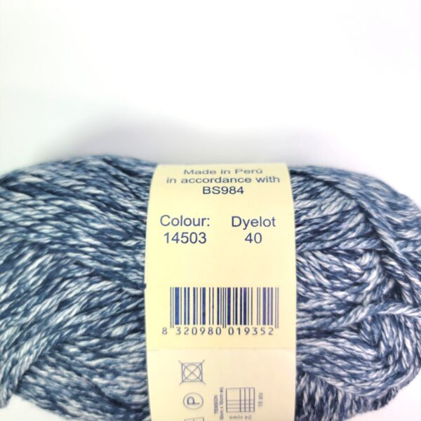 Image of Debbie Bliss Cotton Denim Aran in 14503 Dark Blue Denim