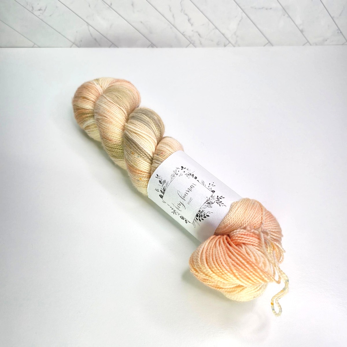 Tiny Human Knits Merino Nylon Fingering in Shrimp Cocktail - Image 1