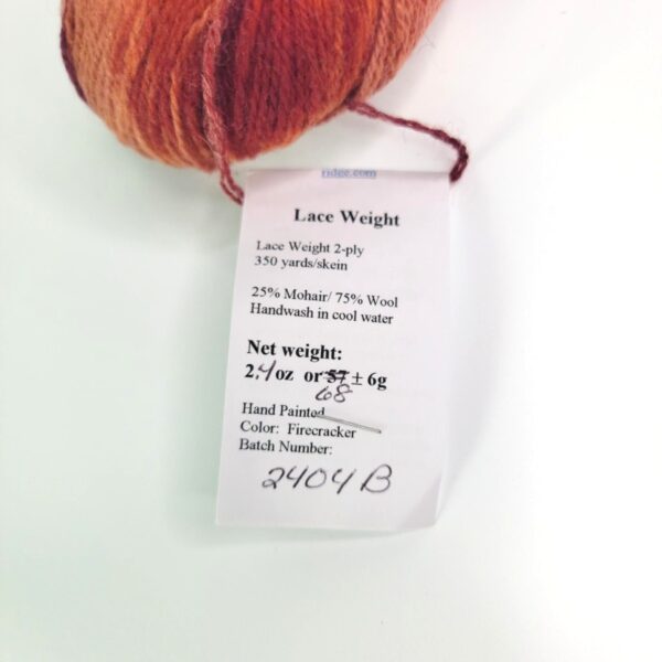 Image of Blackberry Ridge Mohair Blend Light Fingering/Lace Weight in Firecracker