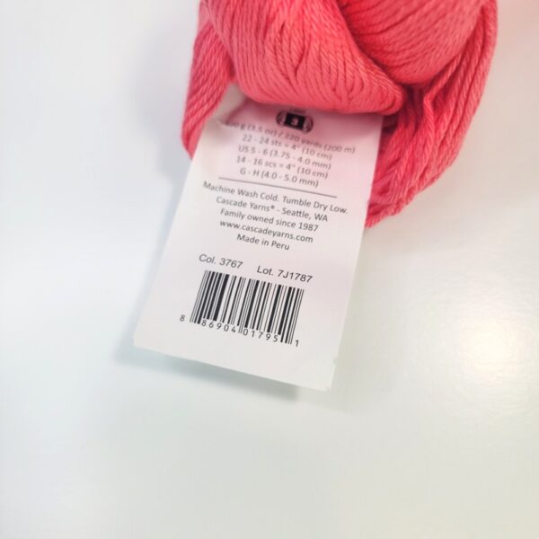 Image of Cascade Yarns Ultra Pima in 3767 Deep Coral