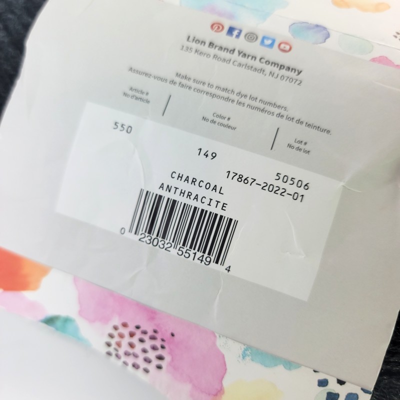 Lion Brand Pound of Love in 149 Charcoal - Image 2