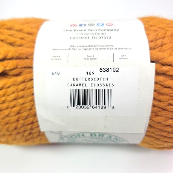 Image of Lion Brand Wool-Ease Thick and Quick Solids in 189 Butterscotch