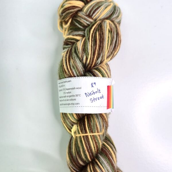 Image of Asfaltsflickan Designs Hand Dyed Sock in 29 Neibolt Streak