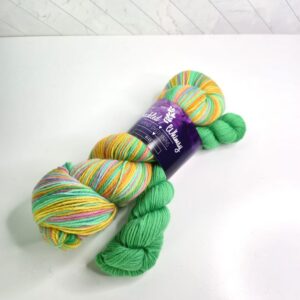 Freckled Whimsy Glee Full Skein & Mini Set in Keep Calm and Leprechaun Monthly Self Striping Club February 2025 - Image 1