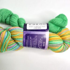 Freckled Whimsy Glee Full Skein & Mini Set in Keep Calm and Leprechaun Monthly Self Striping Club February 2025 - Image 2