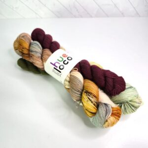 Hue Loco Merino Sock Set in With a Twist, Toasted Elm & Sangria - Image 1