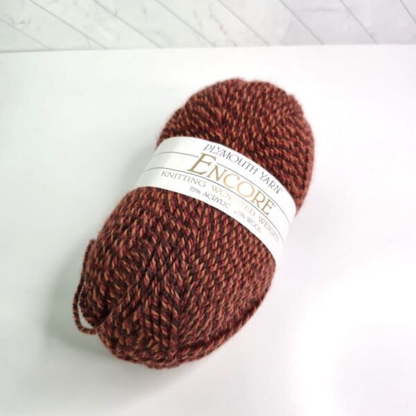 Plymouth Yarn Encore Worsted Solids & Heathers in 1010 Brown Tweed