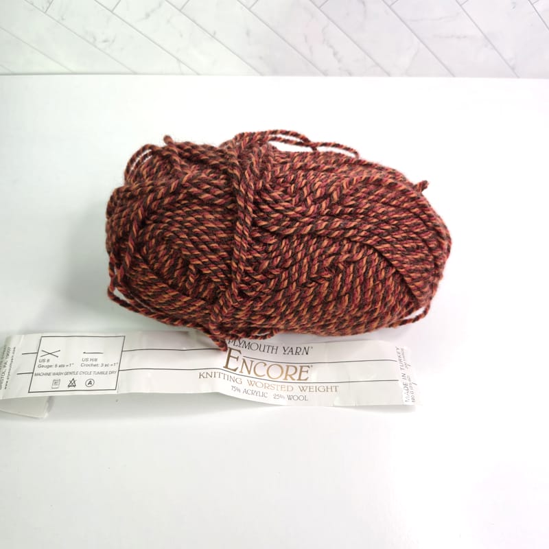 Plymouth Yarn Encore Worsted Solids & Heathers in 1010 Brown Tweed - Image 3