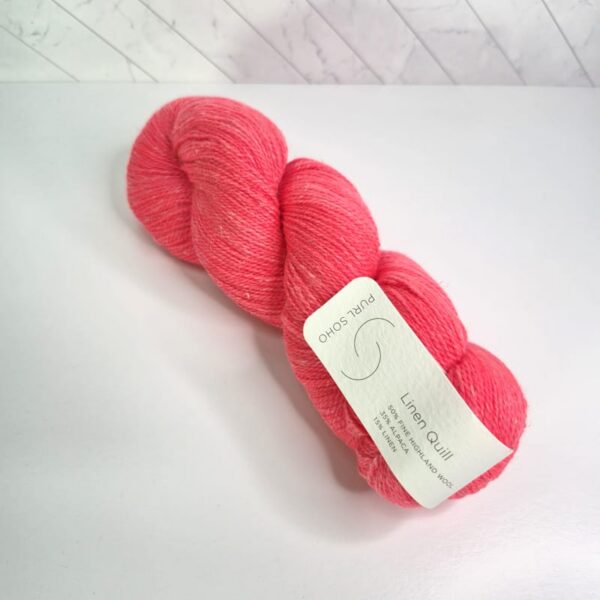Purl Soho Linen Quill in 1256 Bright Flamingo