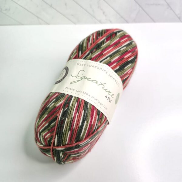Image of West Yorkshire Spinners Signature 4 PLY Self Striping or Patterning in 886 Hollyberry