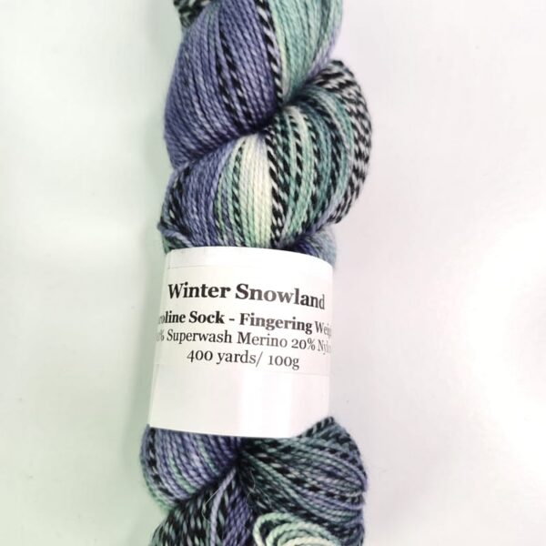 Image of HauteKnitYarn Caroline Sock in Winter Snowland