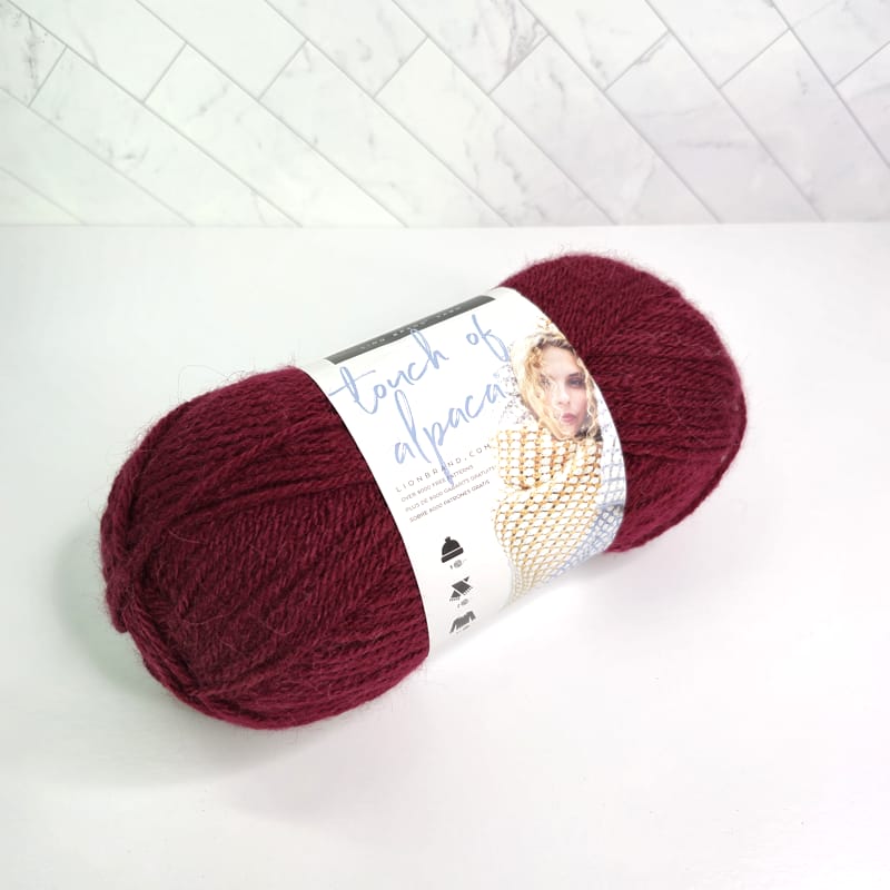 Lion Brand Touch of Alpaca in 138 Crimson - Image 1
