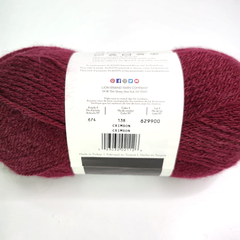 Lion Brand Touch of Alpaca in 138 Crimson - Image 2