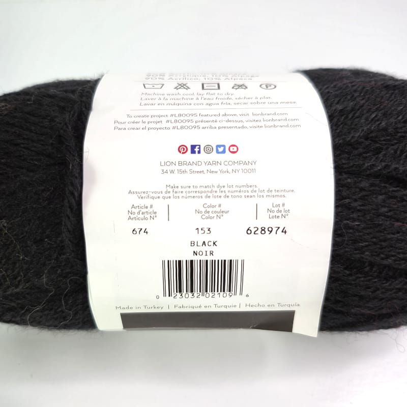 Lion Brand Touch of Alpaca in 153 Black - Image 2