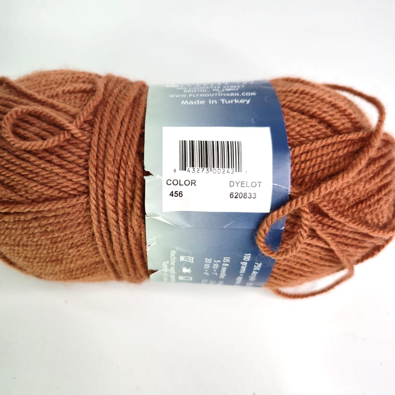 Plymouth Yarn Encore Worsted Solids & Heathers in 456 Harvest - Image 2