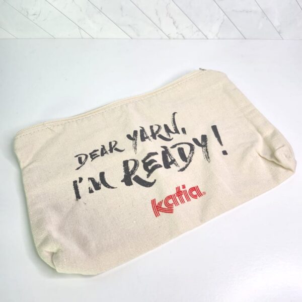 Image of Katia Notions Bag with "Dear Yarn, I'm Ready!" Print
