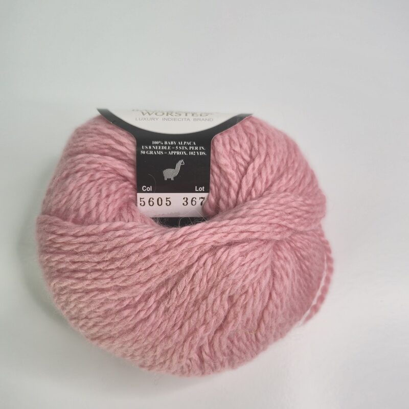 Plymouth Yarn Baby Alpaca Worsted in 5605 Rose Pink - Image 2