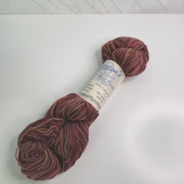 Image of Ellen's Half Pint Farm Cashmere Fingering in Red Orange Variegated