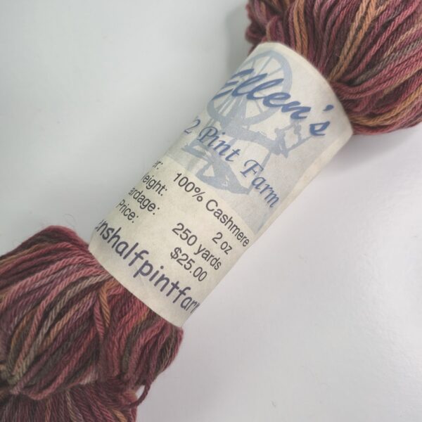 Image of Ellen's Half Pint Farm Cashmere Fingering in Red Orange Variegated