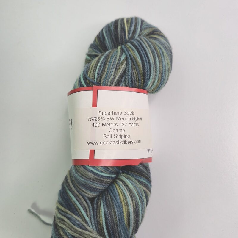 Geektastic Fibers Superhero Sock Self Striping in Champ - Image 2