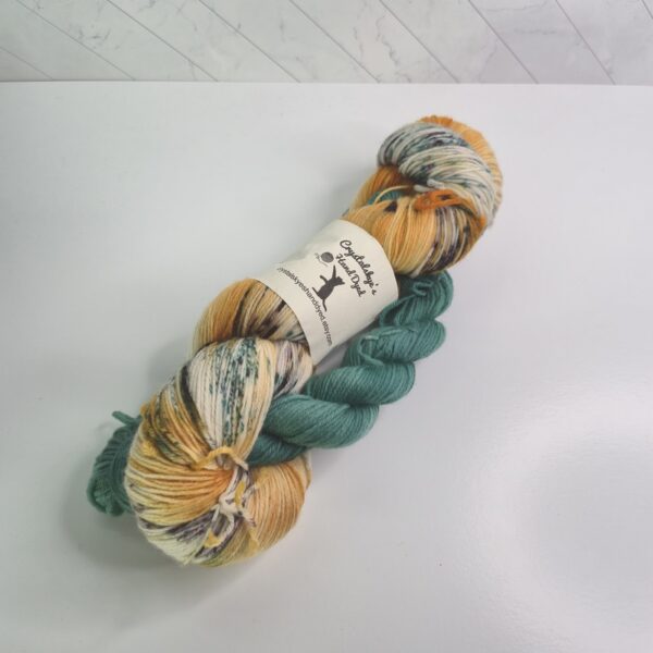 Image of Crystalskye's Hand Dyed Ragdoll Fingering w/ Mini in Pumpkin Juice