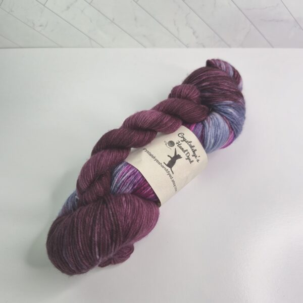 Image of Crystalskye's Hand Dyed Russian Blue Fingering in Hermoine's Bag
