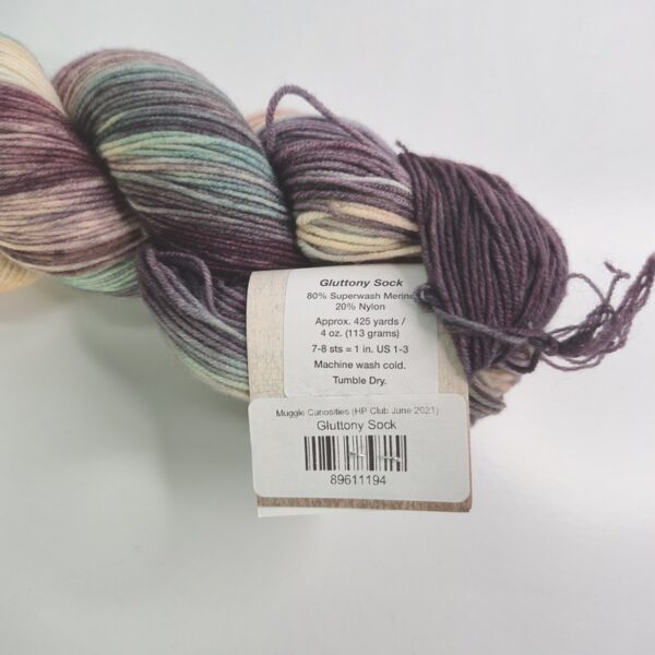 Image of Forbidden Fiber Co. Gluttony Sock in 2021 Harry Potter Club June Muggle Curiosities