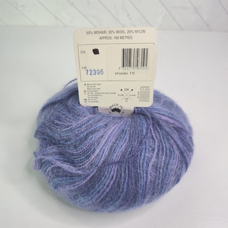 Cleckheaton Flowerdale Mohair 8 Ply in 15 Blue Variegated - Image 2