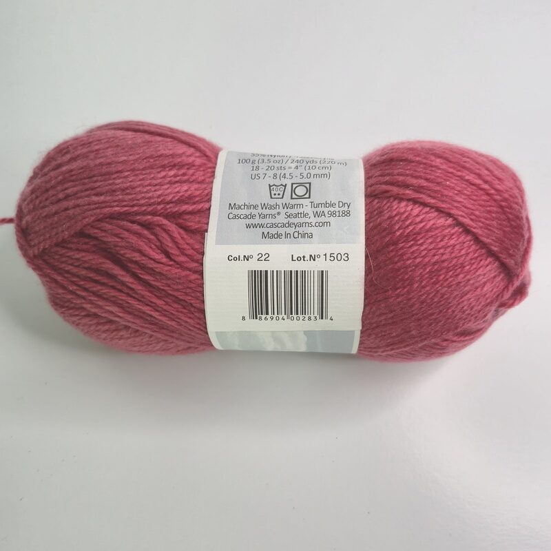 Cascade Yarns Cherub Aran in 22 Rouge - Image 2