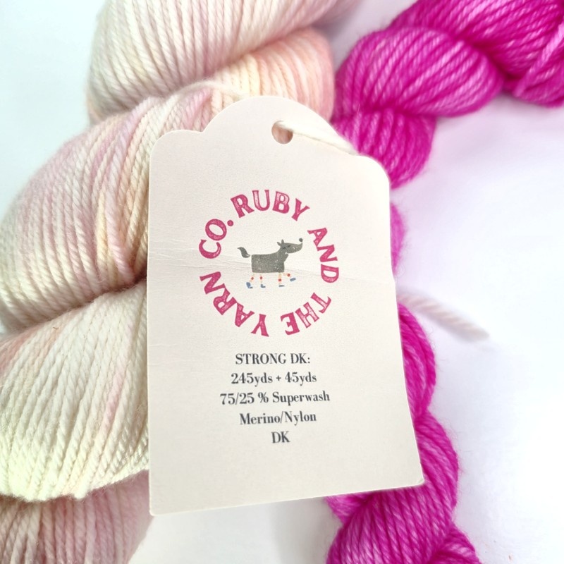 Ruby And The Yarn Co. Strong DK Sock Set in The Year of Yum Yarn Club - February: A Rosy Pink Drink - Image 3