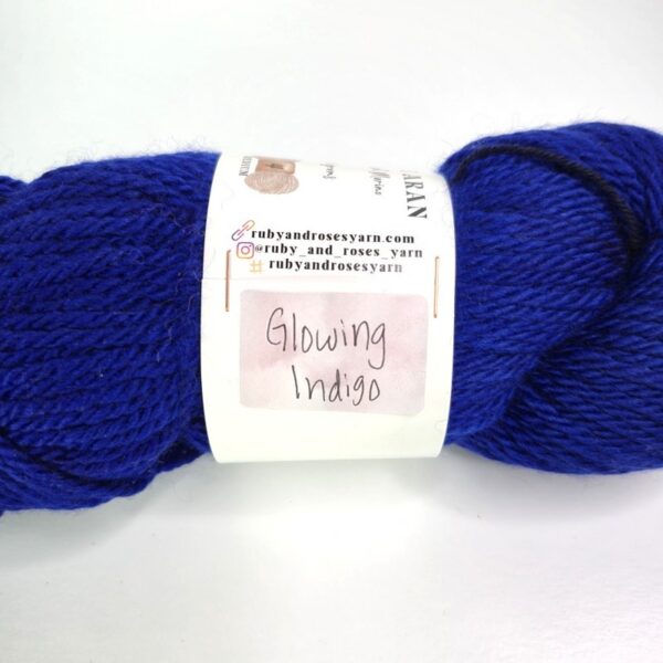 Image of Ruby And Roses Rustic Rose Aran in Glowing Indigo