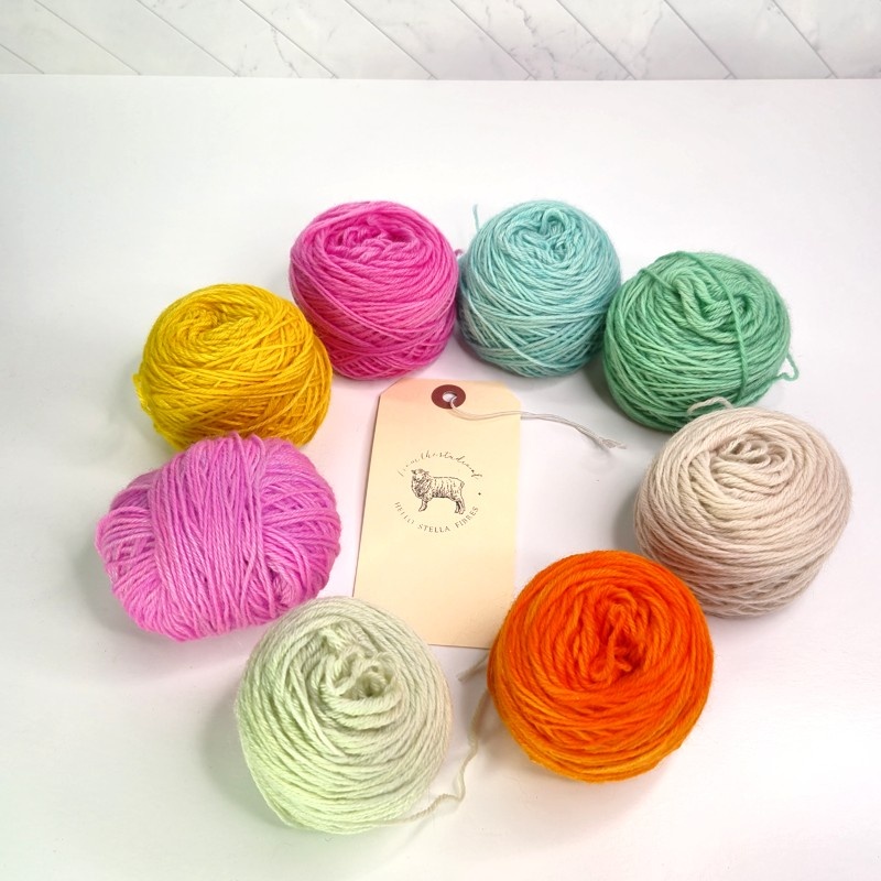Hello Stella Fibres Paint By Numbers Mini Skeins in Rainbow Mt Mini Skeins - Set of 8 - Image 1