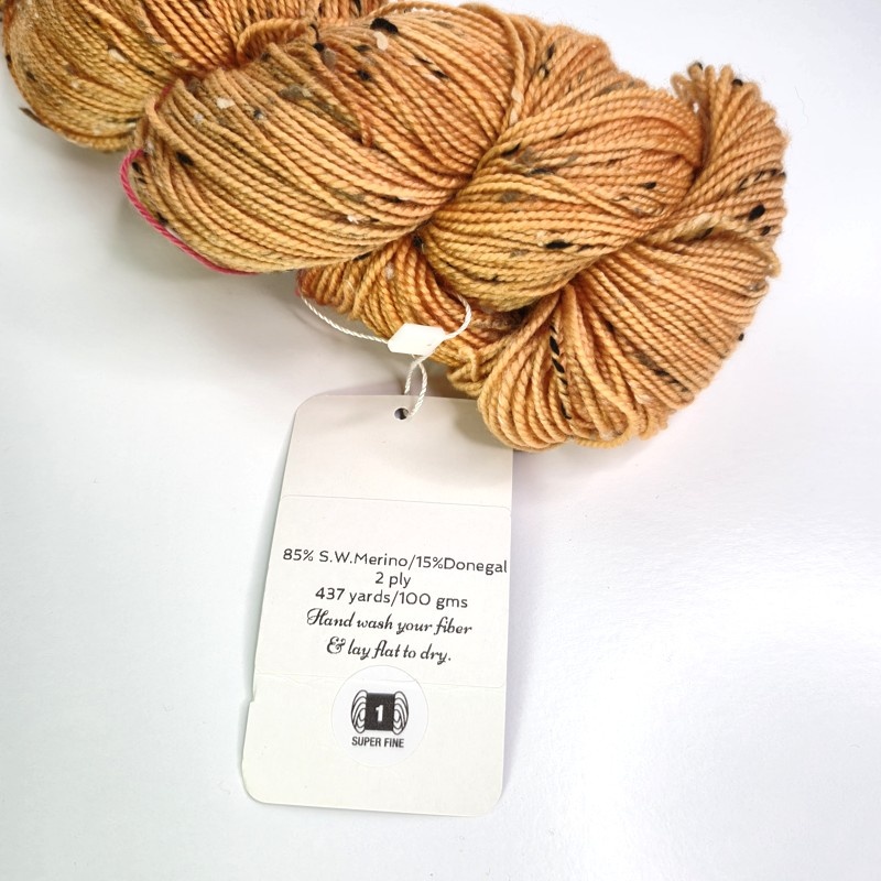 Aquarius Make Fibers Pollux Sock in Orange Tweed OOAK - Image 2