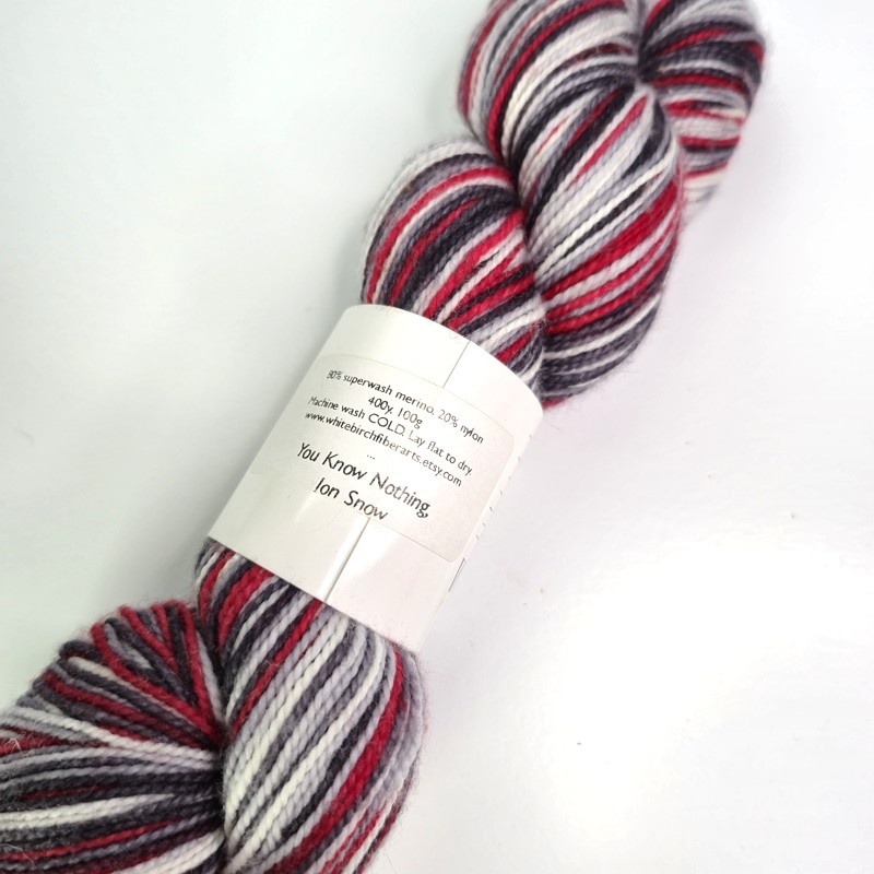White Birch Fiber Arts 80/20 SW Merino Nylon in You Know Nothing Jon Snow - Image 2